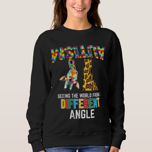 Giraffe Autismus sieht Welt anders Angle Awaren Sweatshirt (Vorderseite)