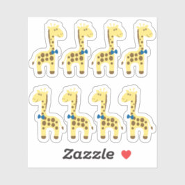 Giraffe Baby Boy Blue Bow Planner / Scrapbook Aufkleber