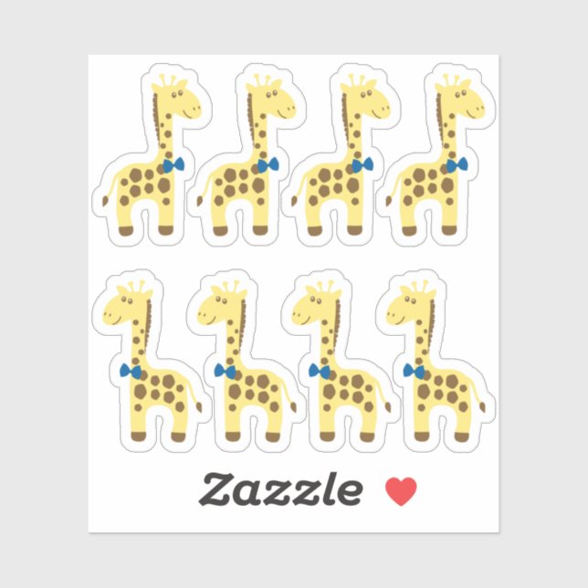Giraffe Baby Boy Blue Bow Planner / Scrapbook Aufkleber (Blatt)