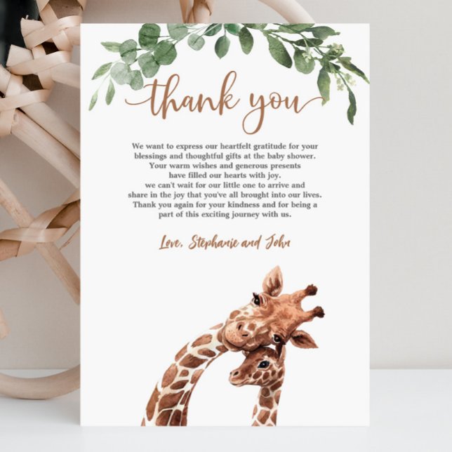 Giraffe Baby Dusche Danke Karte (Von Creator hochgeladen)
