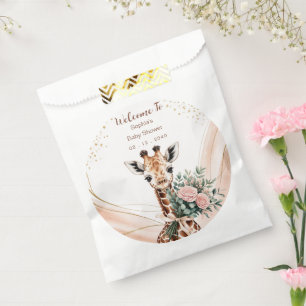 Giraffe Baby Dusche Willkommen Floral Safari Geschenktütchen
