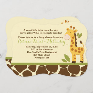 Giraffe Baby Duwer Invitation Gender Neutral Einladung