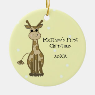 Giraffe Baby First Christmas Keramik Ornament