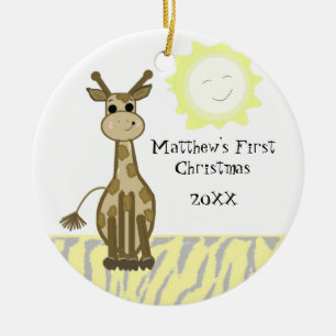 Giraffe Baby First Christmas Keramik Ornament