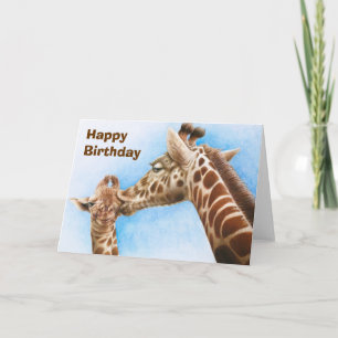 Giraffe & Baby Geburtstagskarte Karte