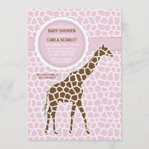 Giraffe Baby Girl Dusche Einladung