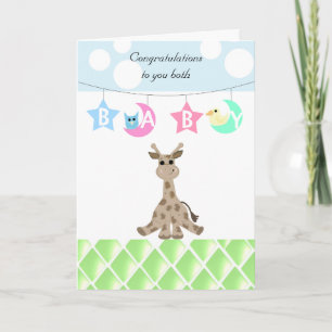 Giraffe Baby Glückwunsch Karte