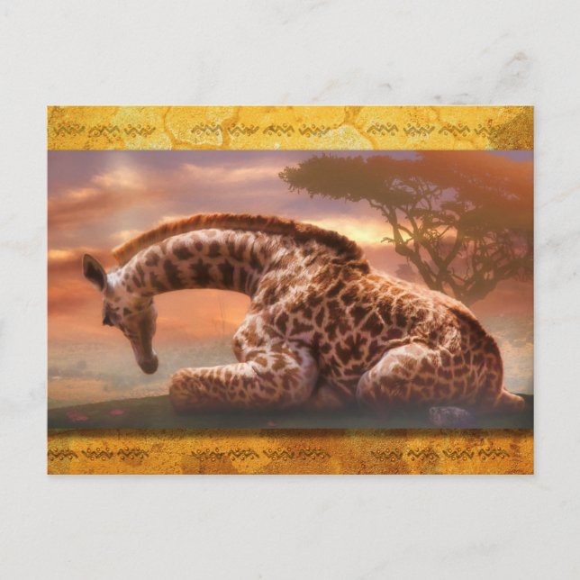 GIRAFFE BABY OF AFRICA POSTKARTE (Vorderseite)