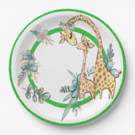Giraffe Baby Party Goods Paper Plate Pappteller