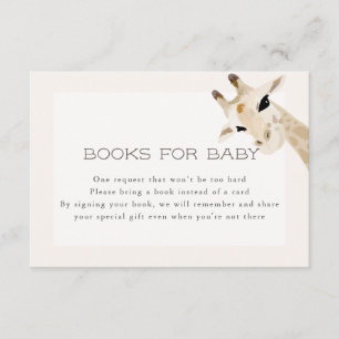 Giraffe Baby Shower Books for Baby Card Begleitkarte