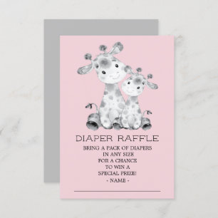 Giraffe Baby Shower Diaper Raffle Ticket Einladung