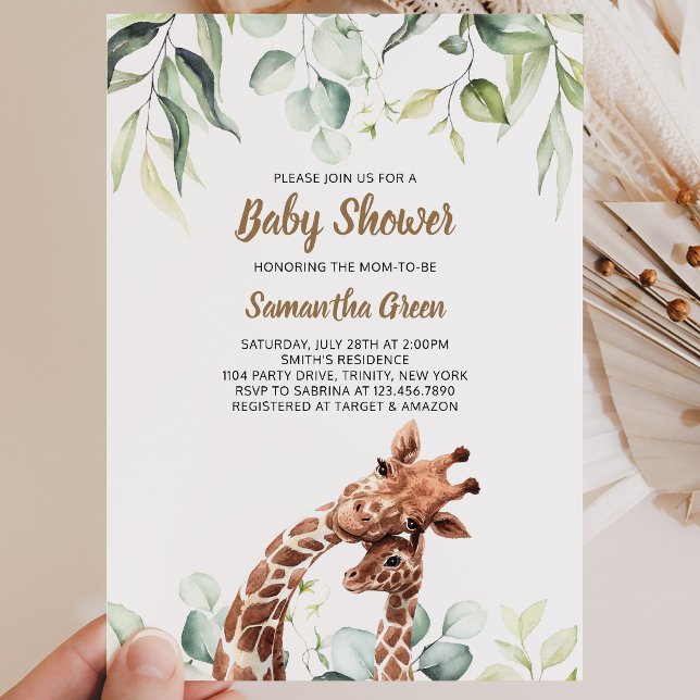Giraffe Baby Shower Einladung (Von Creator hochgeladen)
