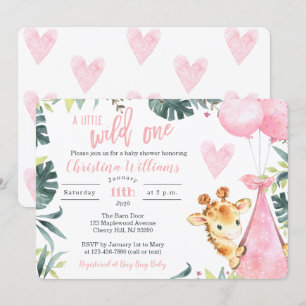 Giraffe Baby Shower Einladungen für ein Mädchen