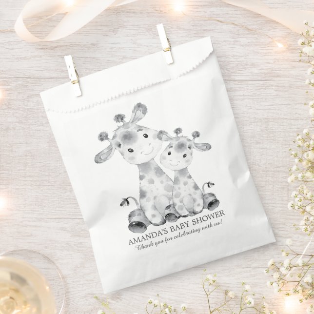 Giraffe Baby Shower Fevor Bags Geschenktütchen (Ausgeschnitten)