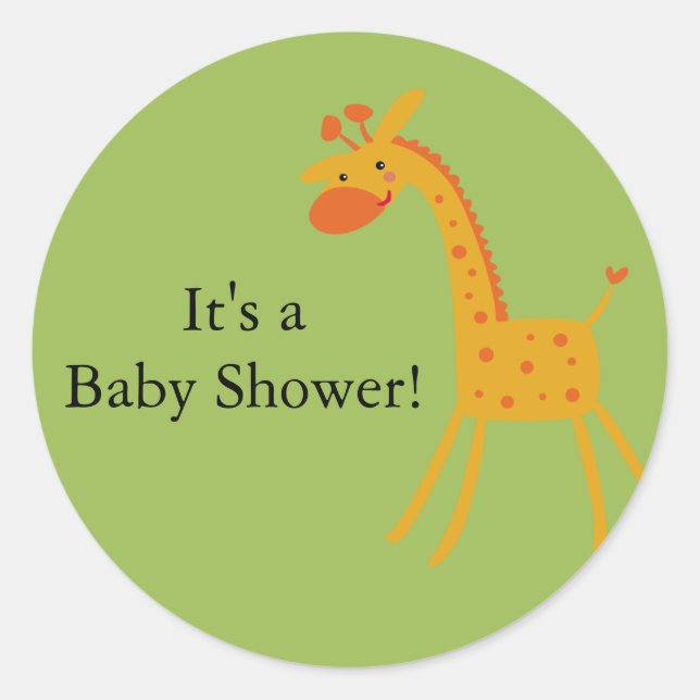 Giraffe Baby Shower Sticker (Vorderseite)