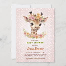 Giraffe Baby Shower Wild One auf dem Weg Safari Einladung