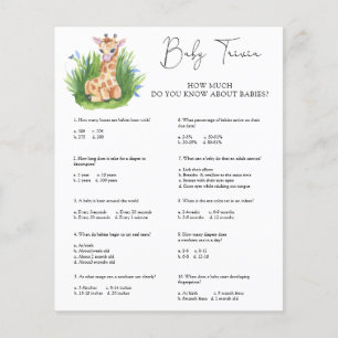 Giraffe-Baby-Trivia Babyparty-Spiel