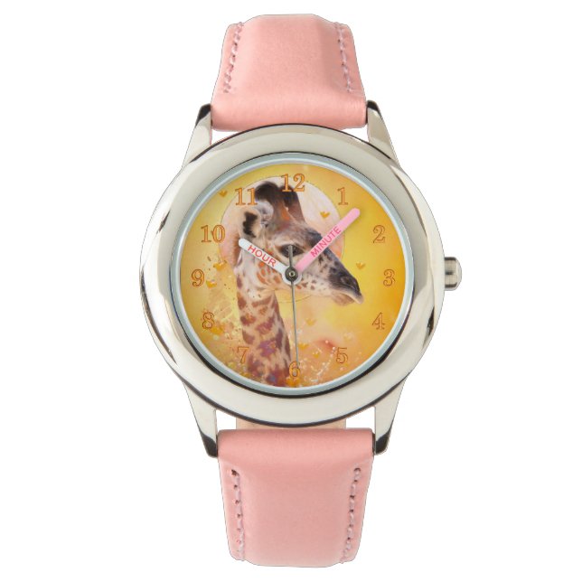 Giraffe Baby WHEN WE WERE YOUNG Armbanduhr (Vorderseite)