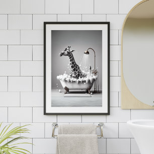 Giraffe Badewanne im Tub Badezimmer Wand an Wand K Poster