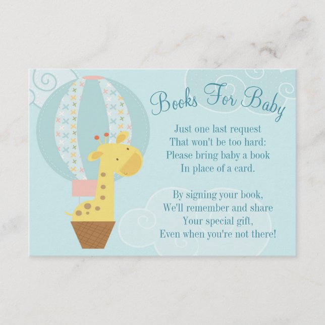 Giraffe Balloon Baby Showcard Buchen Begleitkarte (Vorderseite)