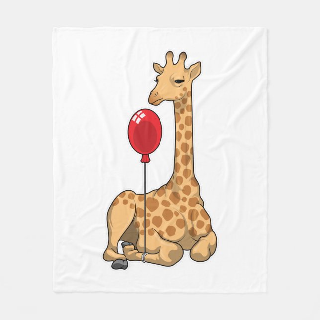 Giraffe Balloon Fleecedecke (Vorderseite)