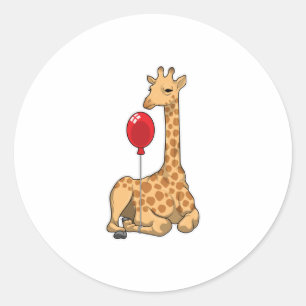 Giraffe Balloon Runder Aufkleber