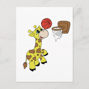 Giraffe Basketball T - Shirt und Geschenke Postkarte
