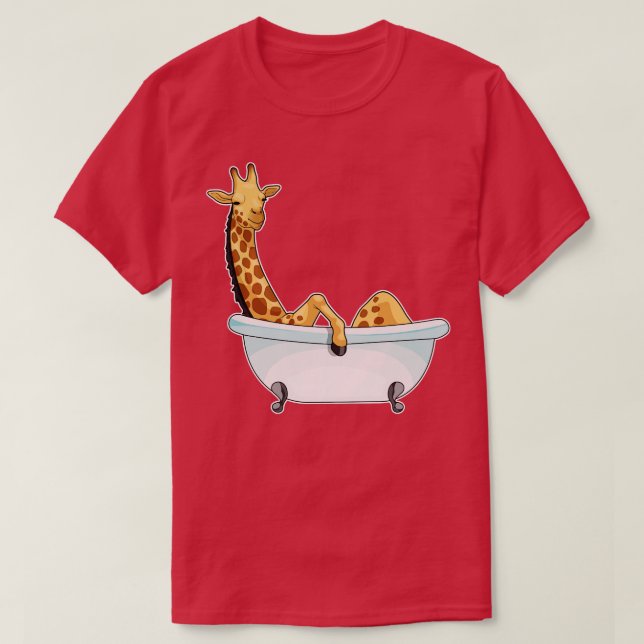 Giraffe Bath Bathtub T-Shirt (Design vorne)