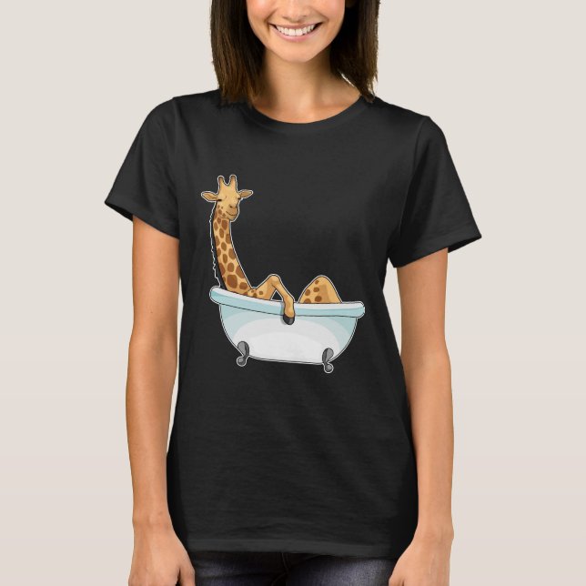 Giraffe Bathe Bathtub T-Shirt (Vorderseite)