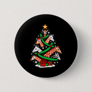 Giraffe Baum Weihnachten Giraffe Liebhaber Xmas Te Button
