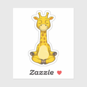 Giraffe bei der Yoga-Meditation Aufkleber