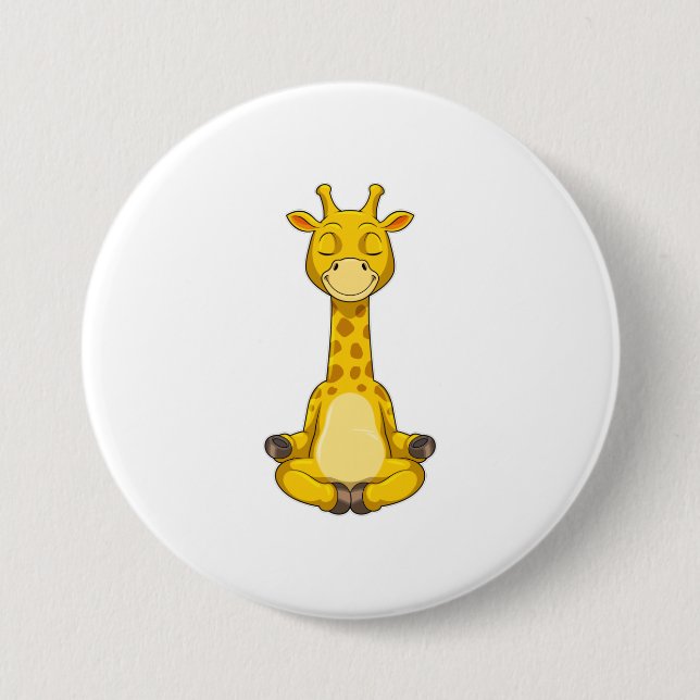 Giraffe bei der Yoga-Meditation Button (Vorderseite)