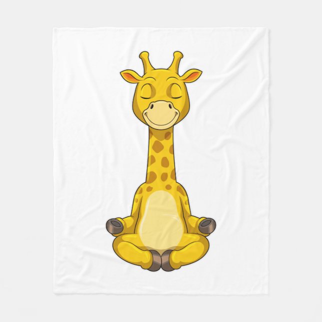 Giraffe bei der Yoga-Meditation Fleecedecke (Vorderseite)