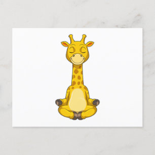 Giraffe bei der Yoga-Meditation Postkarte
