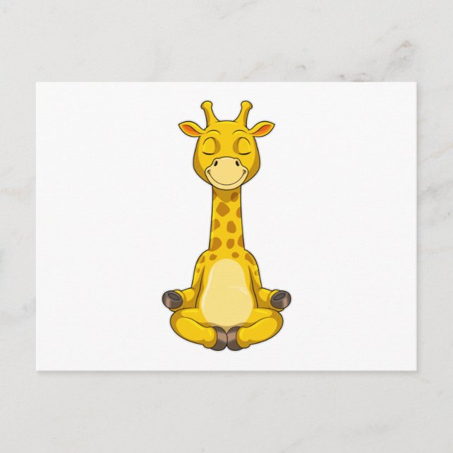 Giraffe bei der Yoga-Meditation Postkarte (Vorderseite)