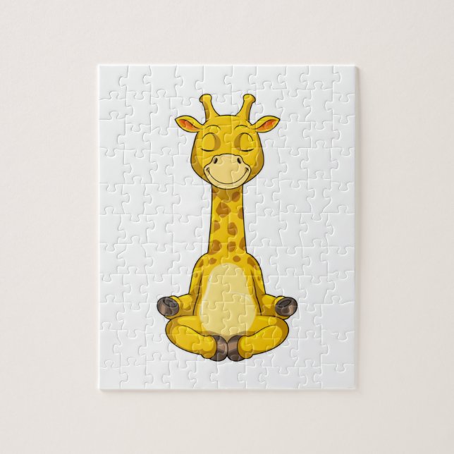 Giraffe bei der Yoga-Meditation Puzzle (Vertikal)