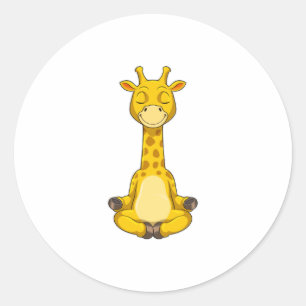 Giraffe bei der Yoga-Meditation Runder Aufkleber