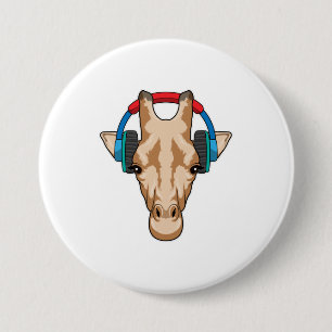 Giraffe bei Musik mit Headphone Button