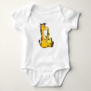 Giraffe bei Musik mit Saxophone.PNG Baby Strampler