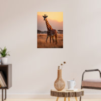 Giraffe bei Sunset - Illustration über Wildtiere