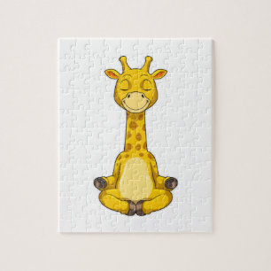 Giraffe bei Yoga-Meditation Puzzle