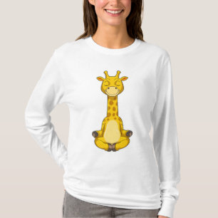 Giraffe bei Yoga-Meditation T-Shirt