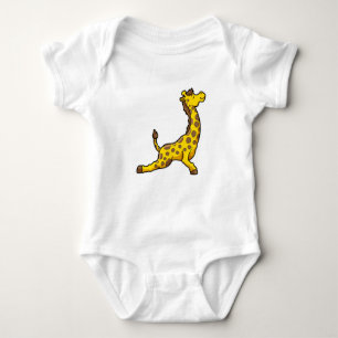 Giraffe bei Yoga Stretching Übungen Leg Baby Strampler