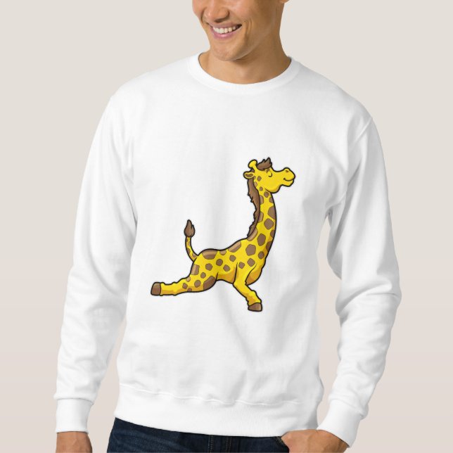 Giraffe bei Yoga Stretching Übungen Leg Sweatshirt (Vorderseite)