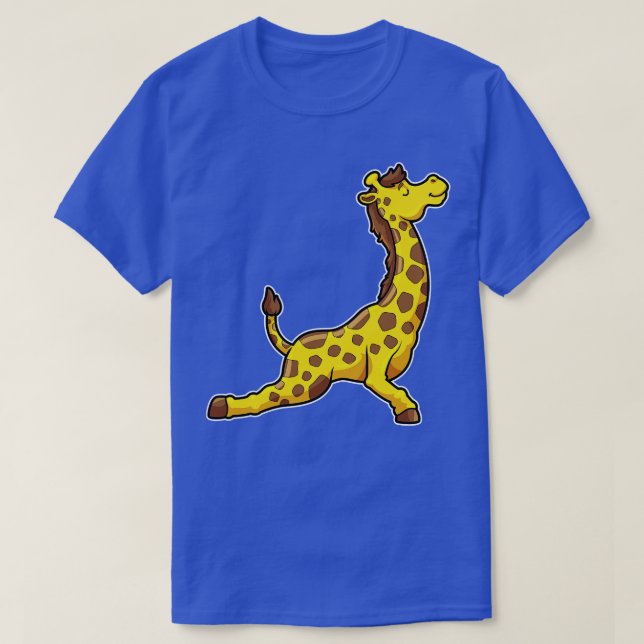 Giraffe bei Yoga Stretching Übungen Legs Neck T-Shirt (Design vorne)