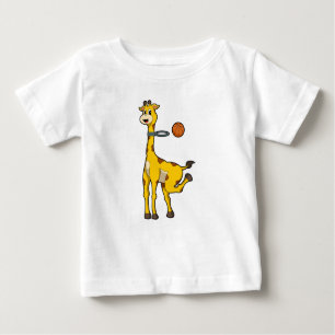 Giraffe beim Basketball mit Basketballkorb Baby T-shirt
