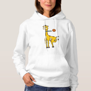 Giraffe beim Basketball mit Basketballkorb Hoodie