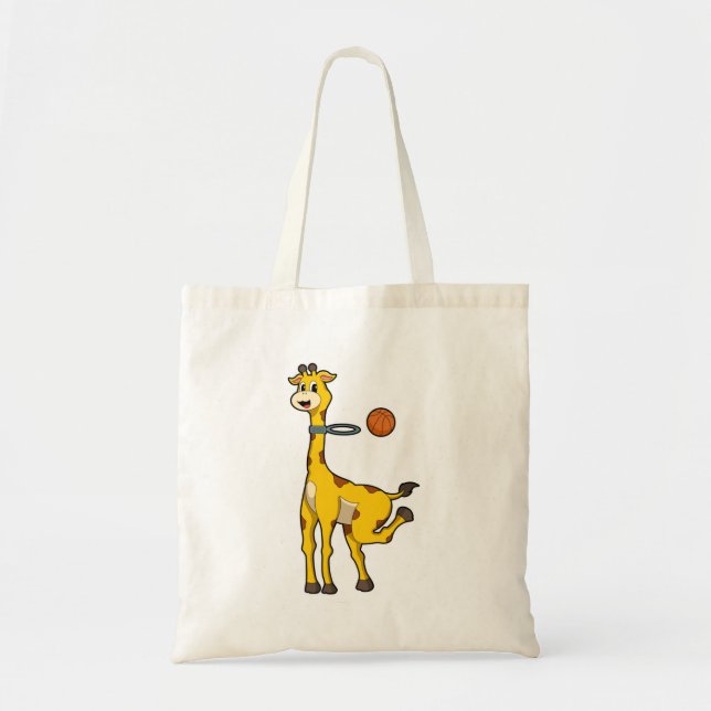 Giraffe beim Basketball mit Basketballkorb Tragetasche (Vorne)