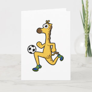 Giraffe beim Fußballsport Karte