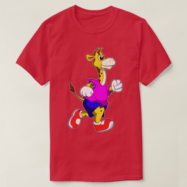 Giraffe beim Laufen T-Shirt (Design vorne)